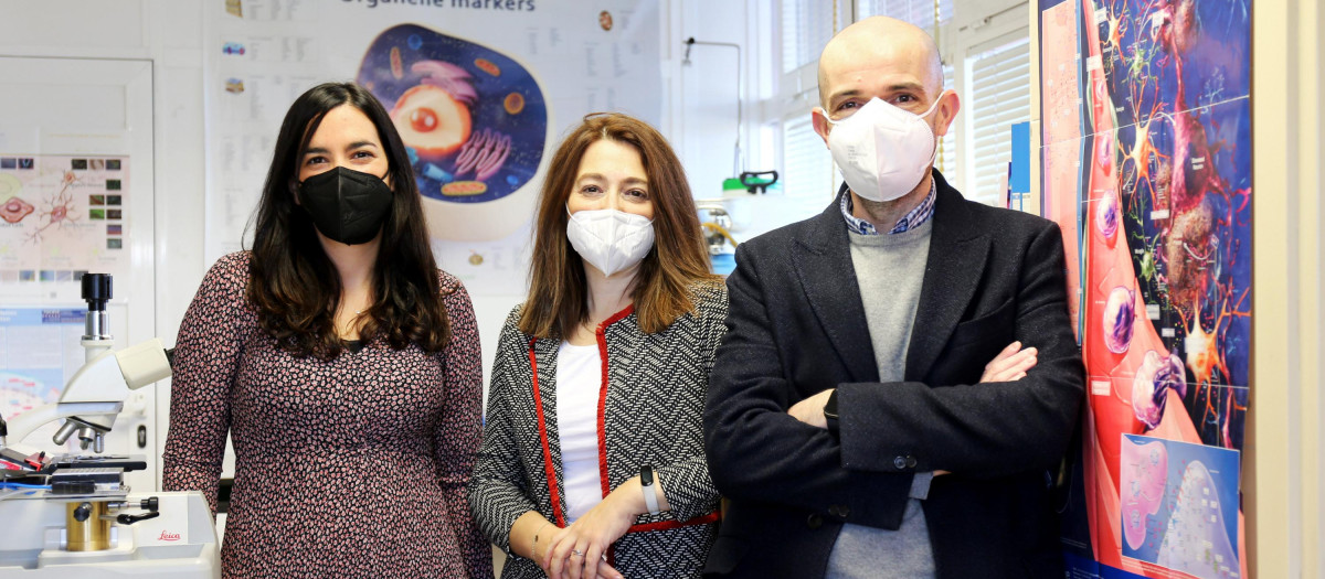 Marta Vicente, Carmen Pérez y Gonzalo Herradón, autores del estudio