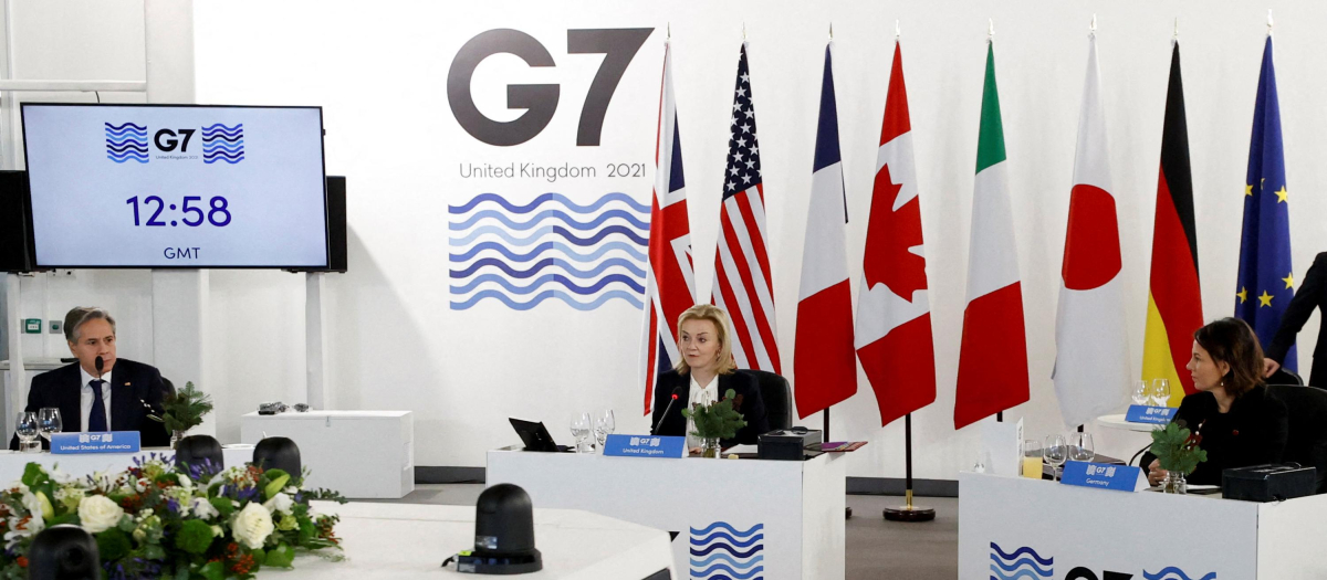 Sesión plenaria de la cumbre de ministros de Relaciones Exteriores del G7 en Liverpool