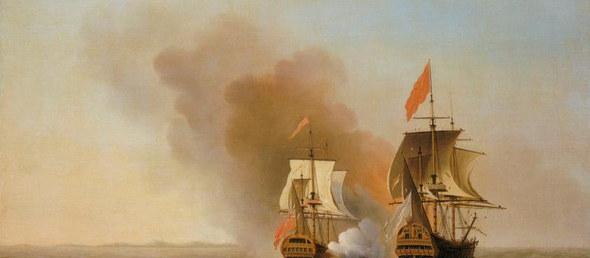 El HMS Centurion de George Anson capturando el galeón de Manila Nuestra Señora de Covadonga en 1743