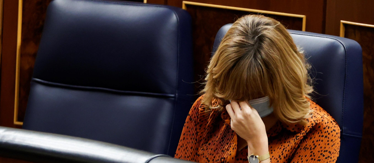 Pilar Alegría este miércoles en el Congreso