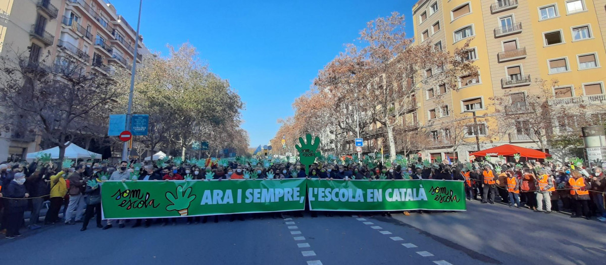 La manifestación de Barcelona ha estado llena de 'esteladas'