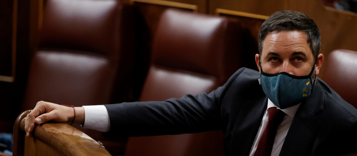 Santiago Abascal en su escaño