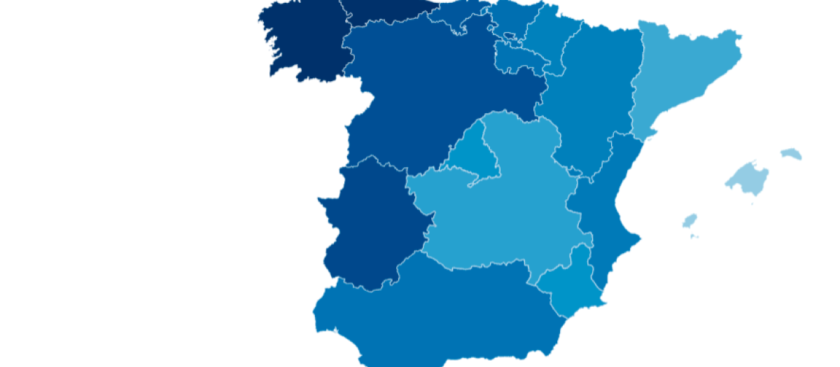 Porcentaje de población vacunada con la pauta completa por comunidades autónomas