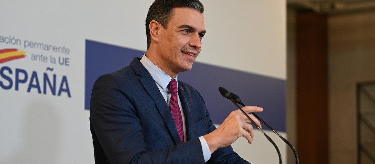 El presidente del Gobierno, Pedro Sánchez, tras una reunión del Consejo Europeo