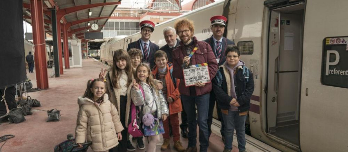 Rodaje de la película ¡A todo tren! Destino Asturias