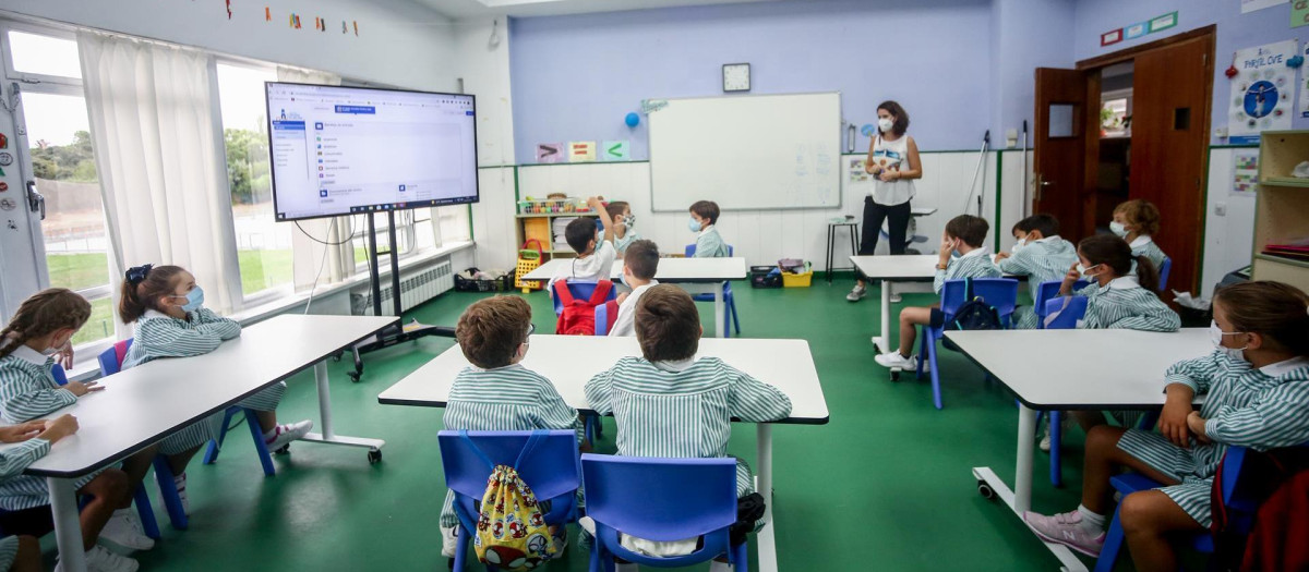 Aula de un colegio de la Comunidad de Madrid