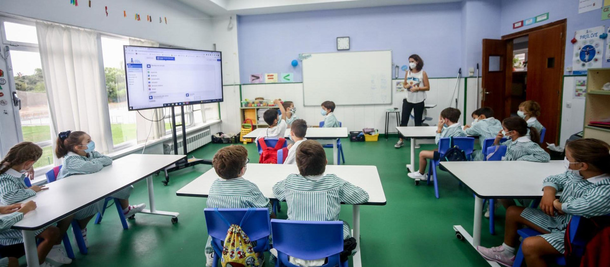 Aula de un colegio de la Comunidad de Madrid