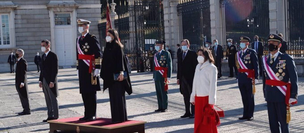 La Pascua Militar se celebró el año pasado en el patio del Palacio Real debido a la situación de pandemia