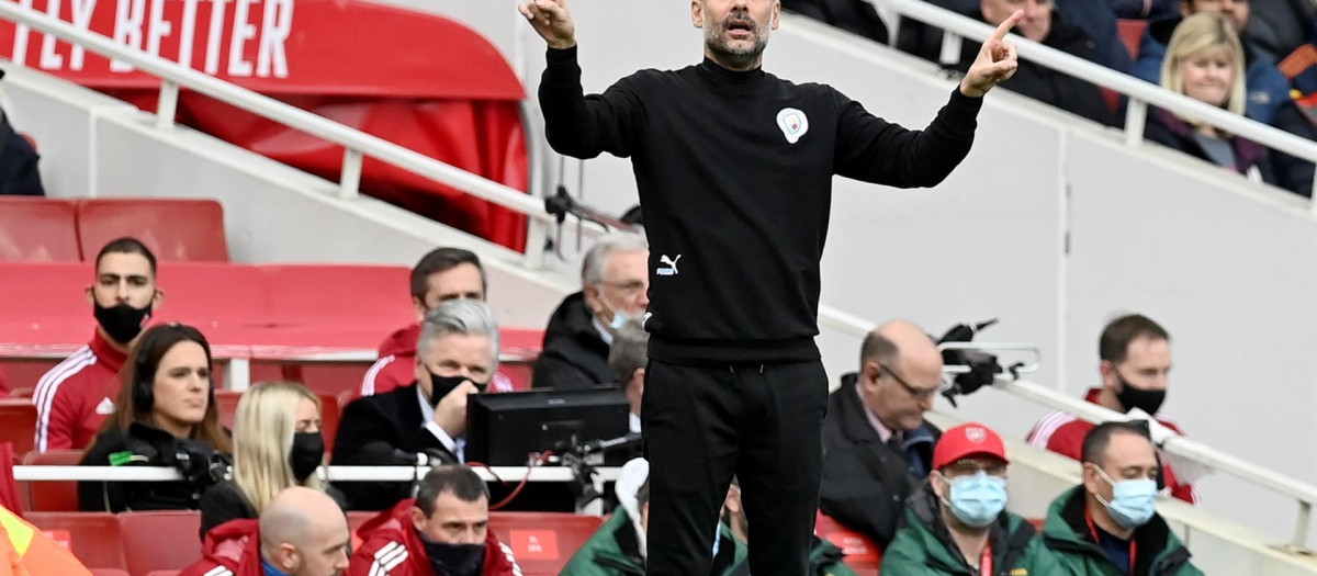 Pep Guardiola el pasado uno de enero en su partido contra el Arsenal