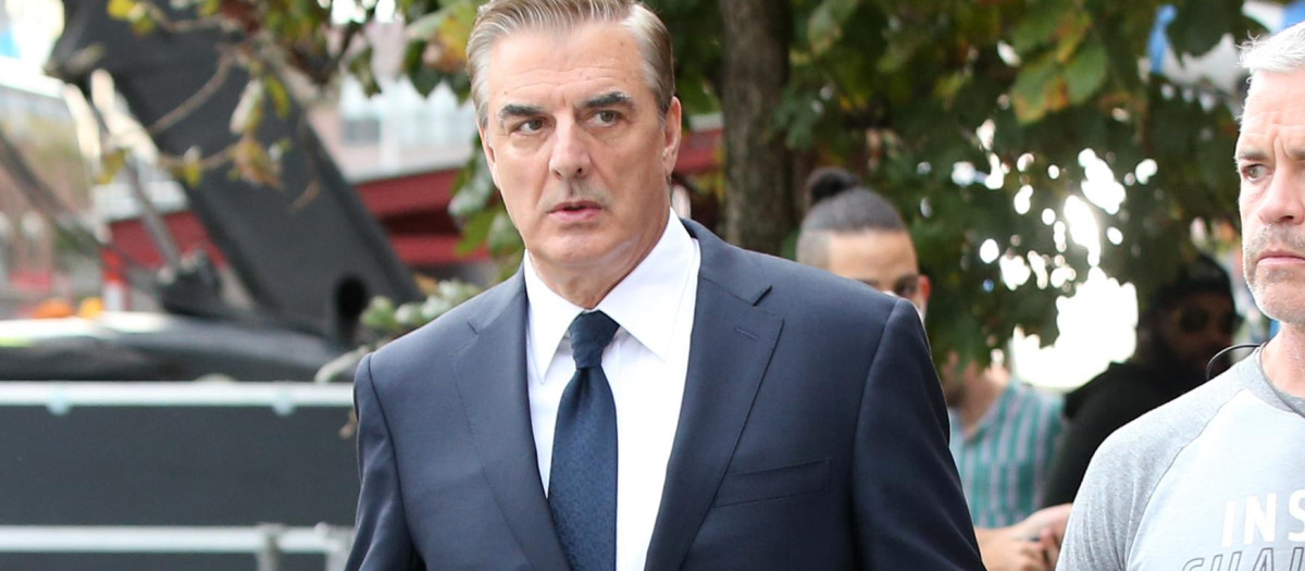 Actor Chris Noth on the set of 'And Just Like That' in Brooklyn, NY.
