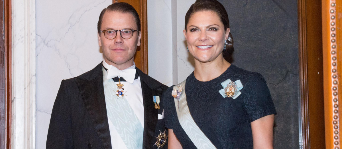 Crown Princess Victoria of Sweden and Prince Daniel of Sweden attend the Royal Swedish Academy of Musics annual gathering and 250th anniversary at the Royal Swedish Academy of Music on November 29, 2021 in Stockholm, Sweden.