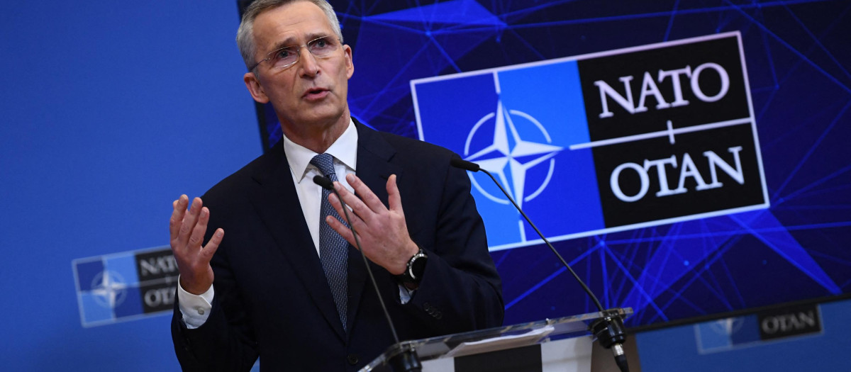 El secretario general de la OTAN, Jens Stoltenberg, durante la rueda de prensa