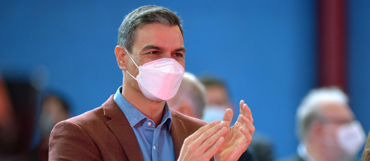 El presidente del Gobierno, Pedro Sánchez, en el primer acto electoral en Palencia