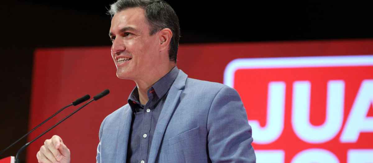 Pedro Sánchez, durante el acto de presentación de Juan Espadas como candidato a la presidencia de Andalucía.