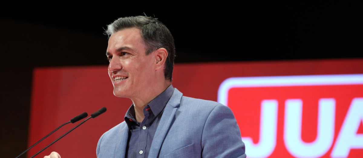 Pedro Sánchez, durante el acto de presentación de Juan Espadas como candidato a la presidencia de Andalucía.