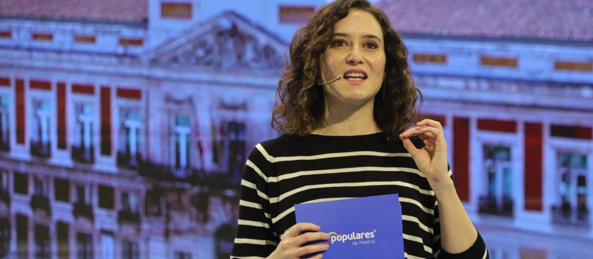 Isabel Díaz Ayuso en el congreso autonómico del PP, en León