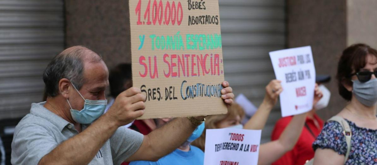 Una manifestación contra la ley del aborto, organizada por la plataforma Derecho a Vivir
