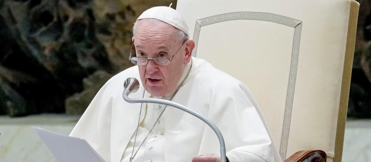 El Santo Padre Francisco durante al audiencia general del pasado miércoles