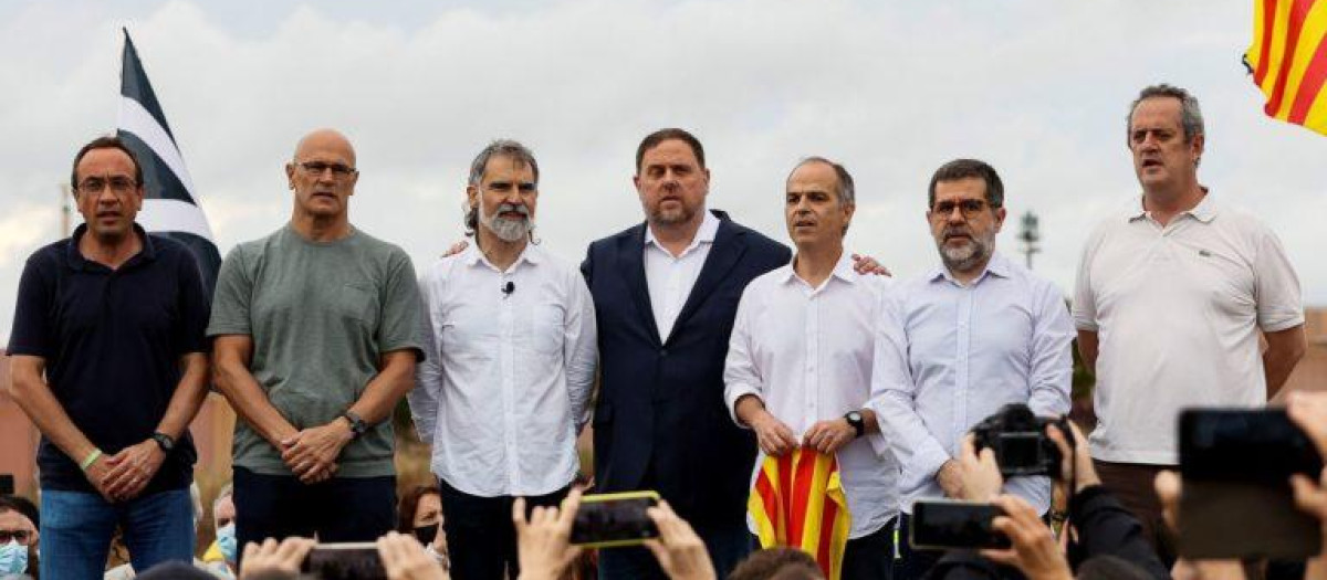 Los sediciosos condenados por el 1-O tras salir en libertad