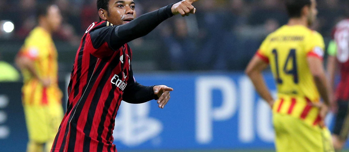 Robinho cuando jugaba en el Milan