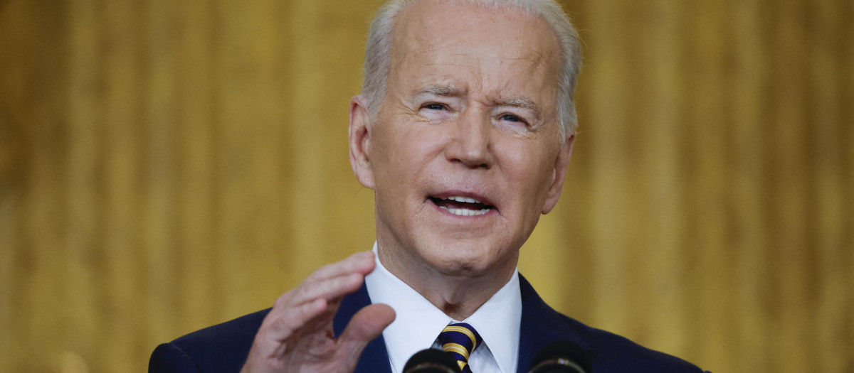 Joe Biden, presidente de Estados Unidos durante una rueda de prensa