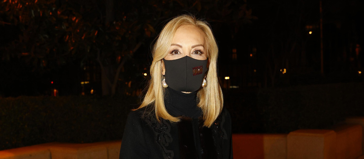 Carmen Lomana durante el funeral de Jaime Ostos en Madrid el jueves 20 de enero de 2022.