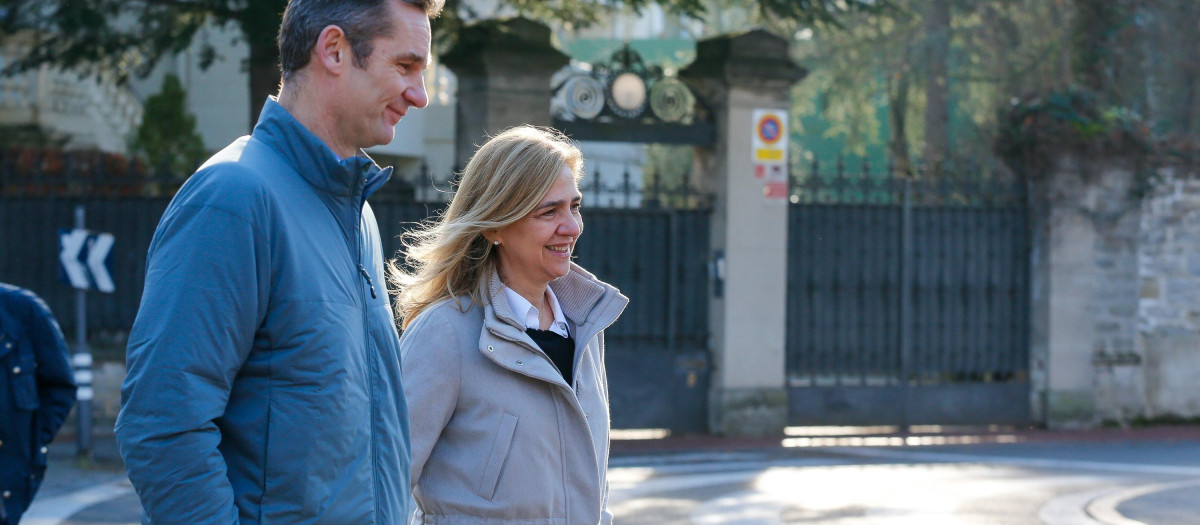 Cristina de Borbon with Iñaki Urdangarin and sons in Vitoria on Wednesday, 25 December 2019