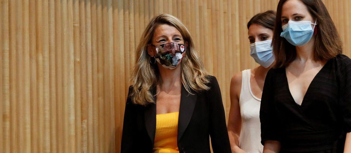 Díaz, Montero y Belarra en una imagen de archivo