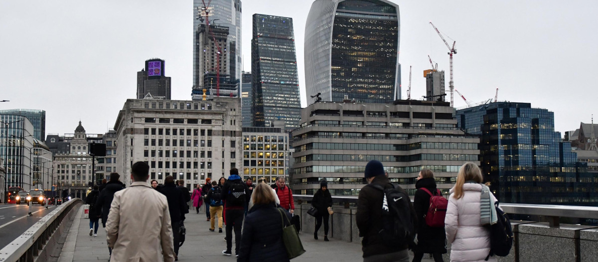 Vista panorámica de la zona financiera de Londres