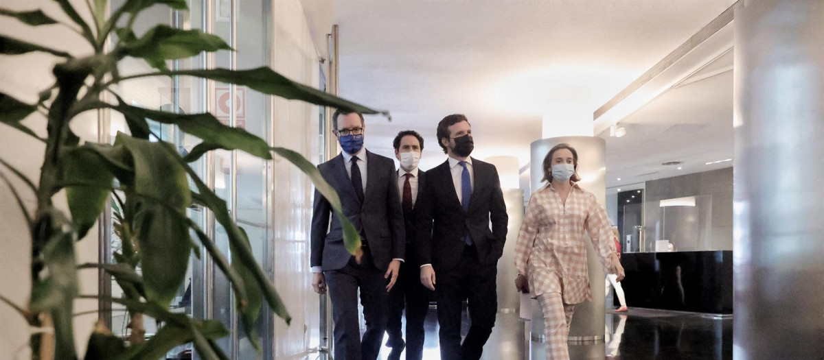 Javier Maroto, Teodoro García Egea, Pablo Casado y Cuca Gamarra