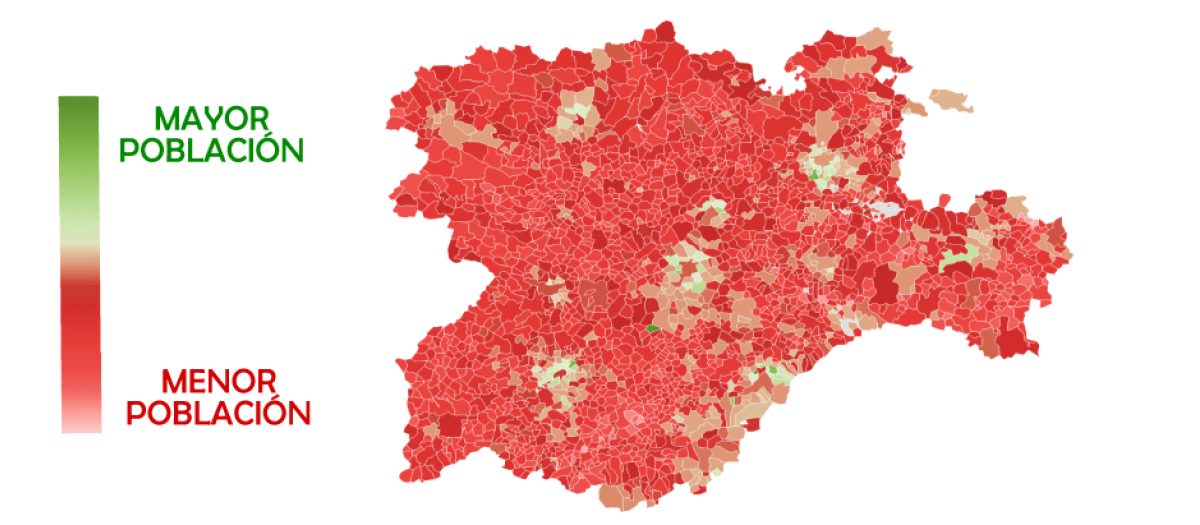 El mapa de la despoblación de Castilla y León