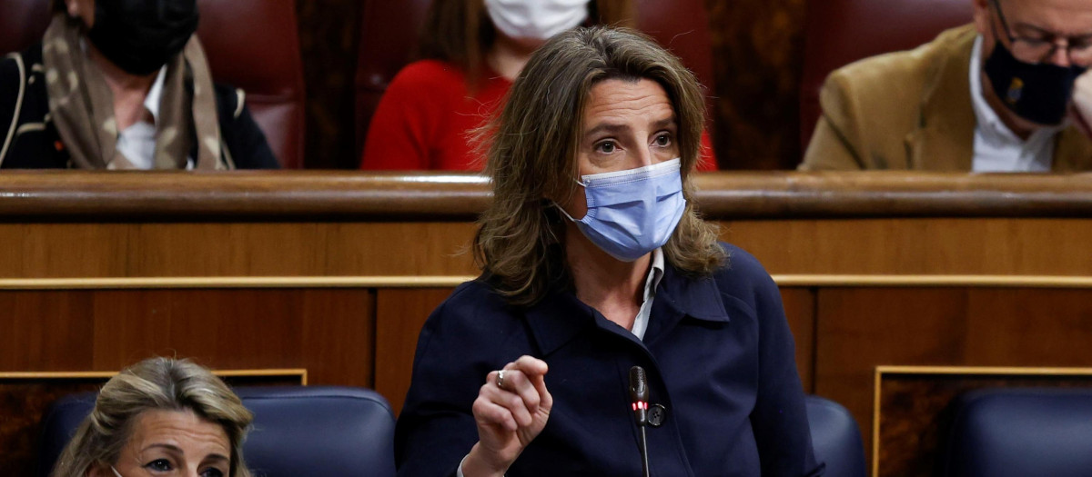 La vicepresidenta Teresa Ribera durante el Pleno