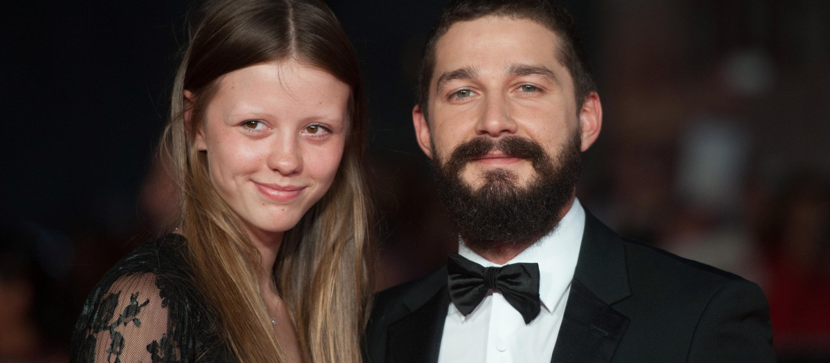 Shia LaBeouf y Mia Goth en el festival de cine de Londres