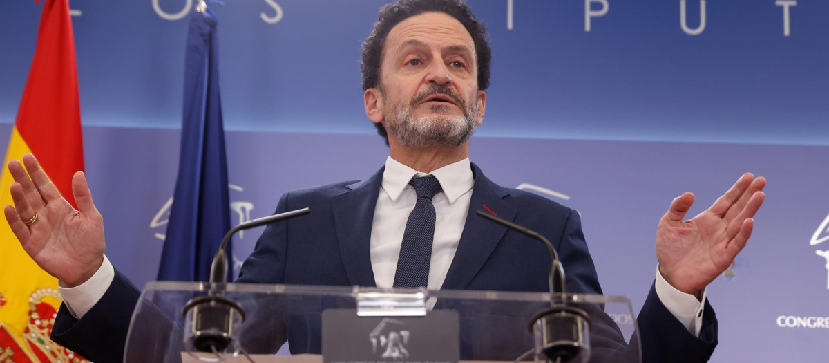 El portavoz de Ciudadanos, Edmundo Bal durante la rueda de prensa tras la Junta de Portavoces del Congreso