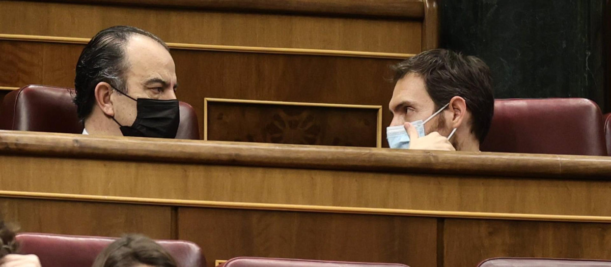 Carlos García Adanero y Sergio Sayas, diputados de UPN, en el Congreso de los Diputados