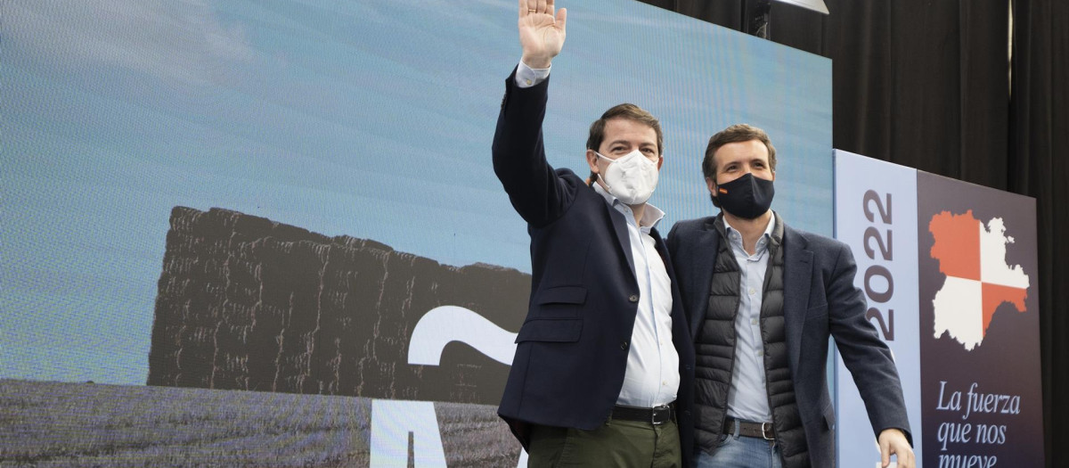 Pablo Casado ha participado con Alfonso Fernández Mañueco en un mitin en Palencia