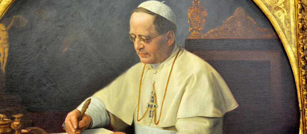 Pio XI en un cuadro de Castel Gandolfo