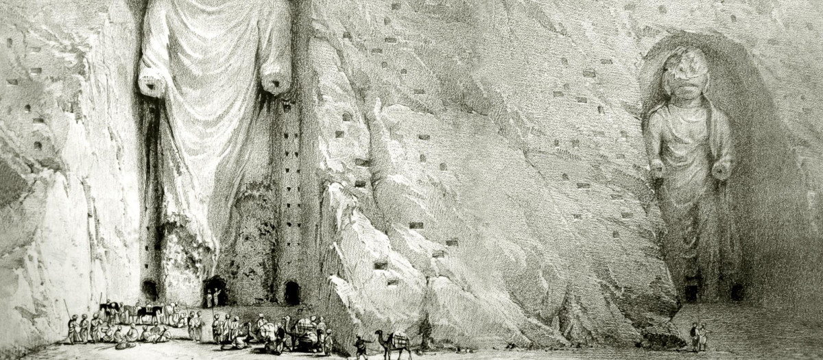 Grabado de los viajes de Alexander Burnes a Bokhara. En piedra por L. Haghe para Burnes' Travels into Bokhara Day & Haghe Lithrs to the King, Gate St. J. Murray Albemarle St. 1834.