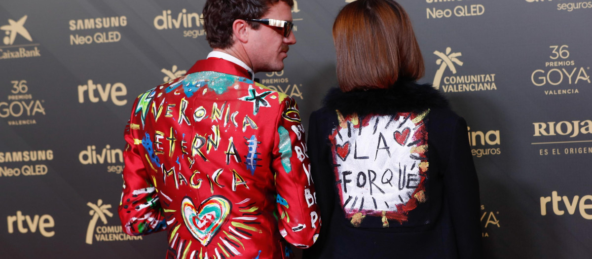 Macarena Gómez y Aldo Comas en la alfombra roja de los Premios Goya