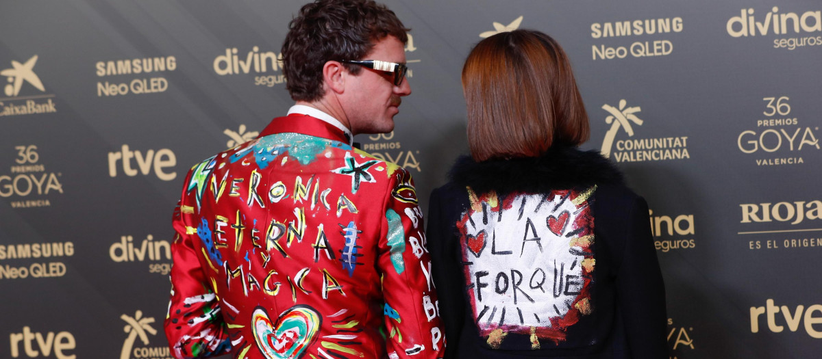 Macarena Gómez y Aldo Comas en la alfombra roja de los Premios Goya