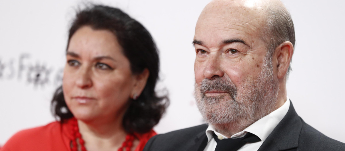 Actor Antonio Resines and Ana Perez Lorente  at photocall for the 27th annual Jose Maria Forque Awards in Madrid on Saturday, 11 December 2021.