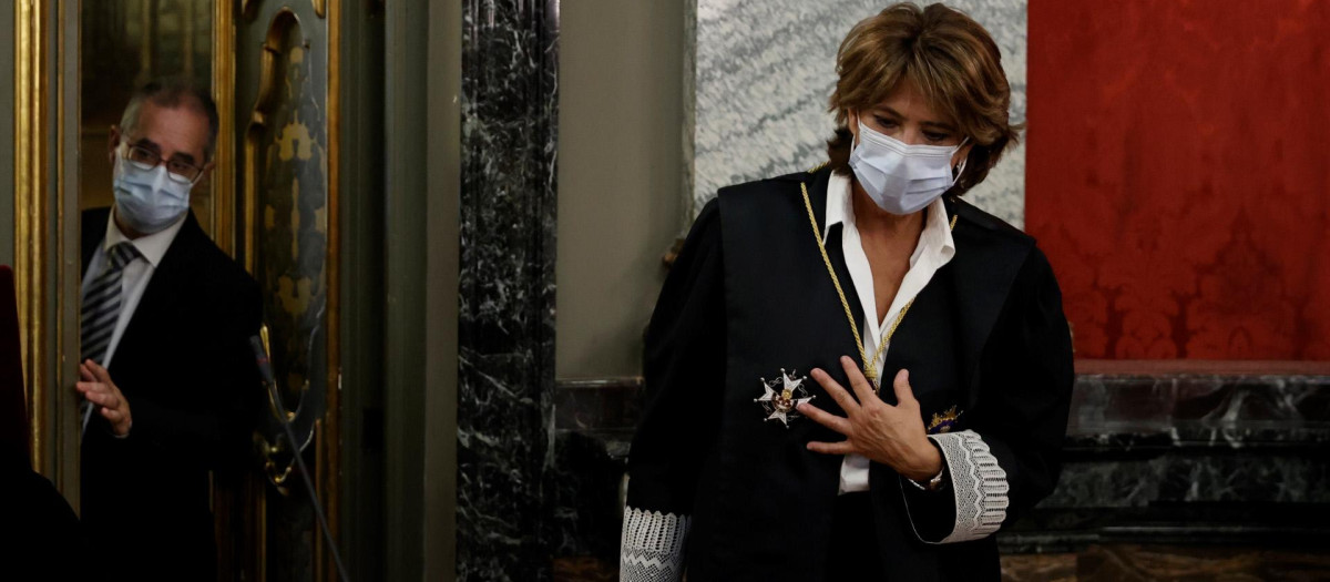 La fiscal general del Estado, Dolores Delgado, en el arranque del pasado año judicial