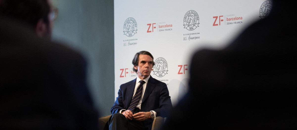 El expresidente José María Aznar durante el encuentro