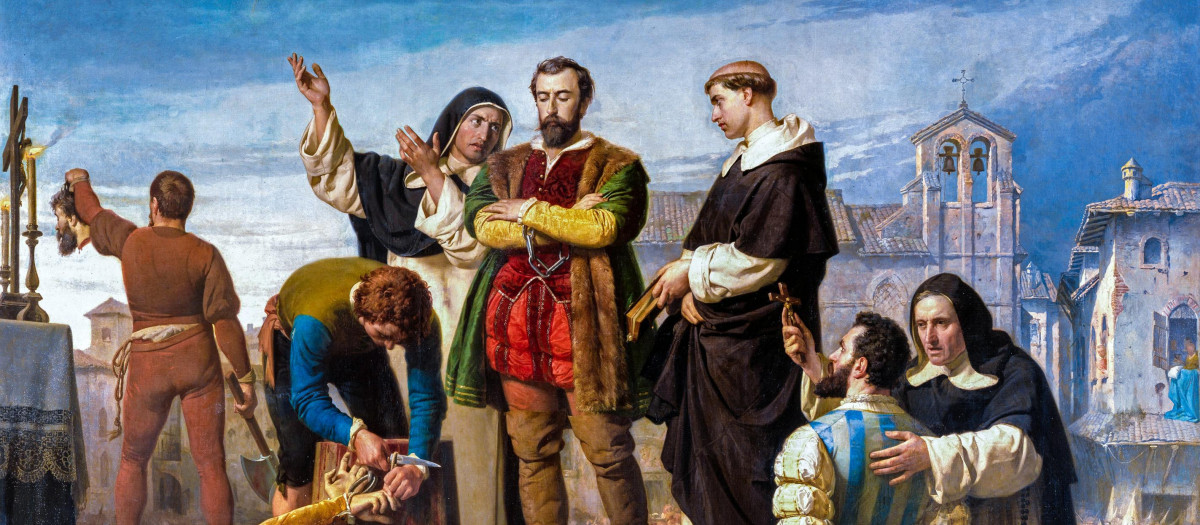 Los comuneros Padilla, Bravo y Maldonado en el patíbulo, de Antonio Gisbert Pérez. 1860