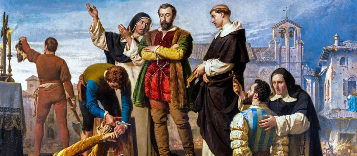 Los comuneros Padilla, Bravo y Maldonado en el patíbulo, de Antonio Gisbert Pérez. 1860