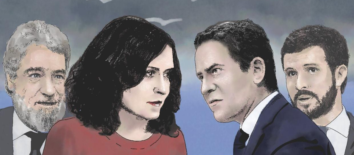 Infografía: Ayuso y García Egea frente a frente, con Casado y MAR en segundo término