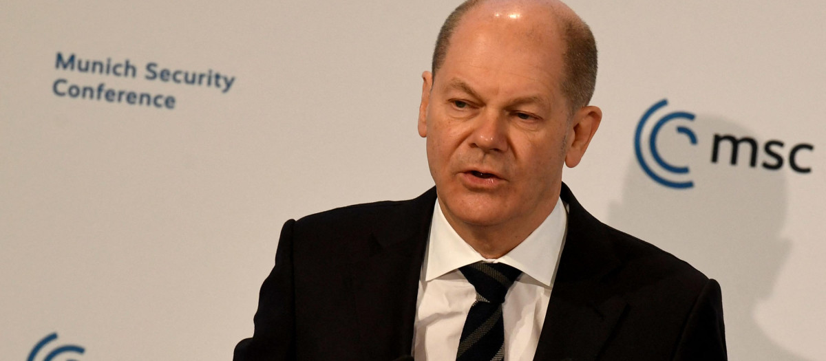 Olaf Scholz durante su intervención en la Conferencia de Seguridad de Múnich
