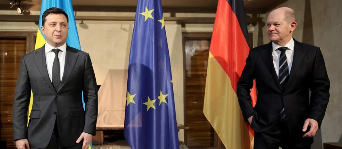 Volodomir Zelenski y Olaf Scholz en la Conferencia de Seguridad de Múnich