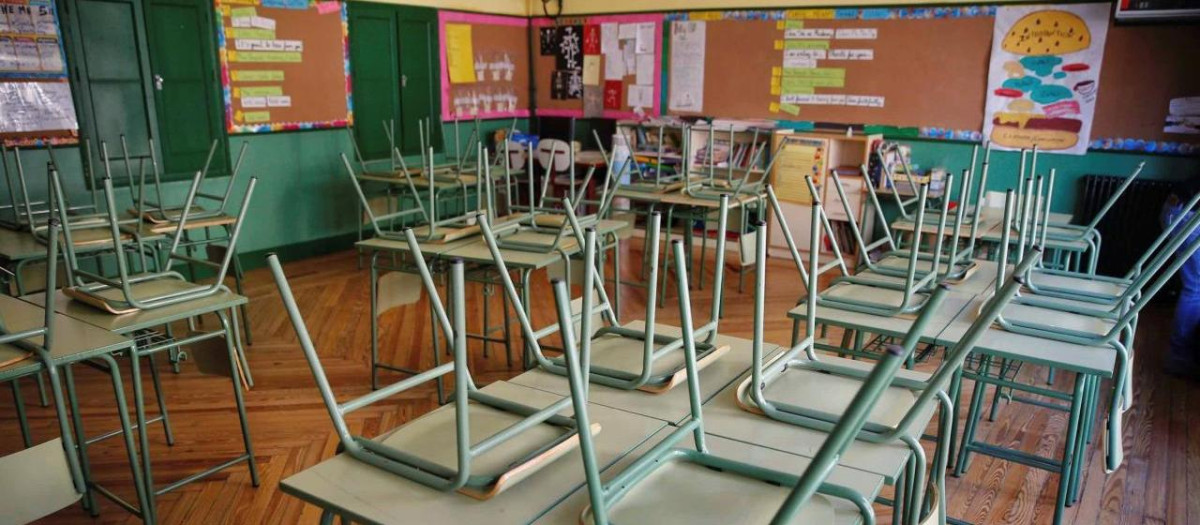 Aula de un colegio en Baleares