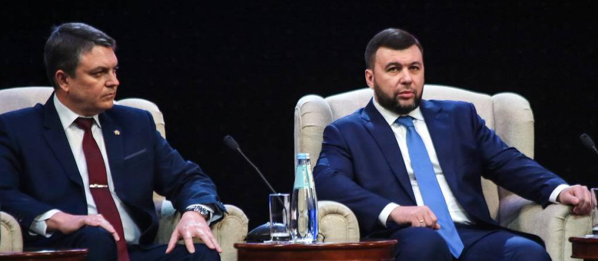 Representantes de las autodenominadas "Repúblicas Populares" de Lugansk y Donetsk Leonid Pasechnik y Denis Pushilin